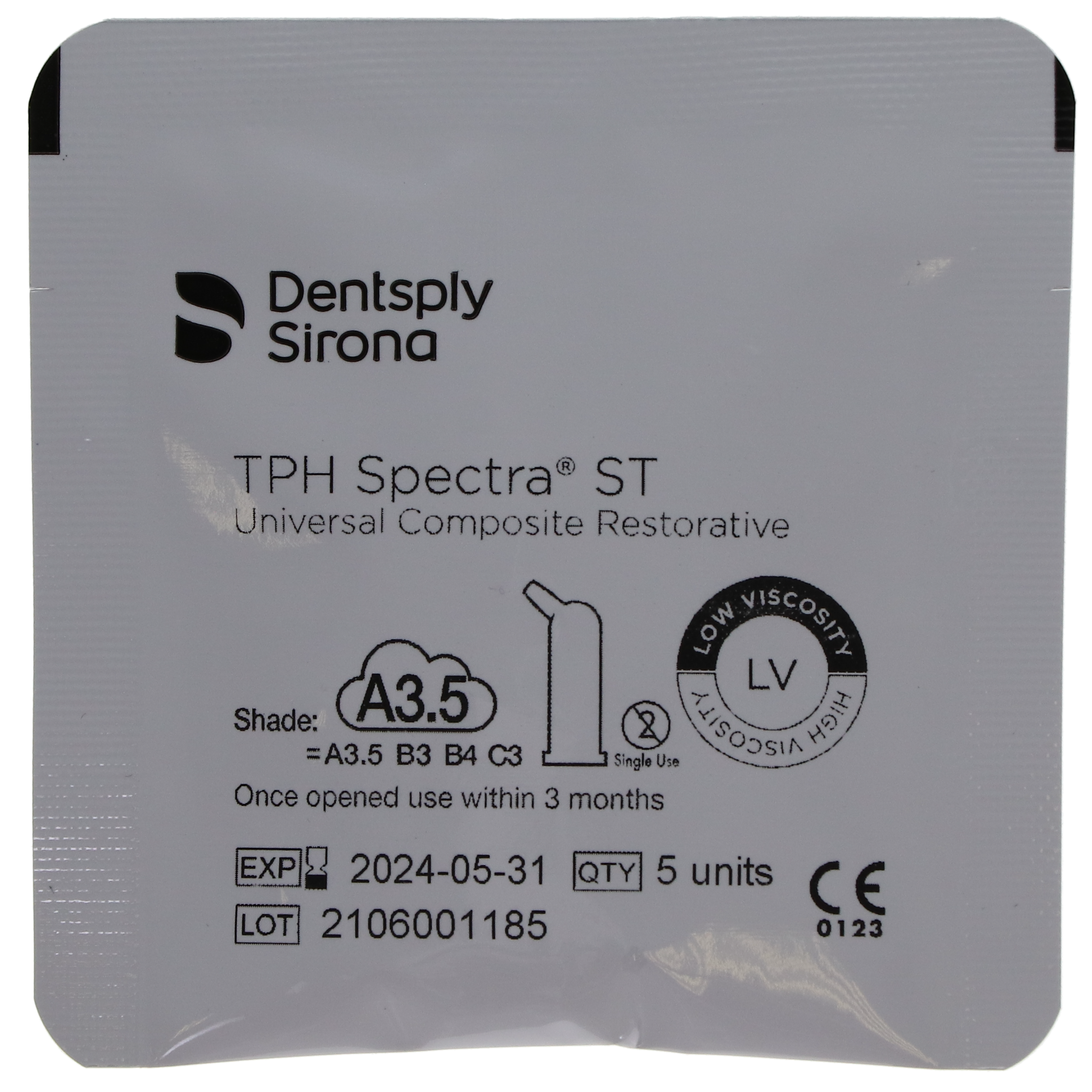 Dentsply Sirona 642223 TPH Spectra ST Low Viscosity Composite Compules 20/Pk A35 Dentsply Sirona 642223 TPH Spectra ST Low Viscosity Composite Compules 20/Pk A35